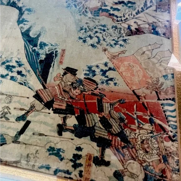 Battle on Mount Yoshino by Sadahide student of Utagawa Kuniyoshi 1787-1861.